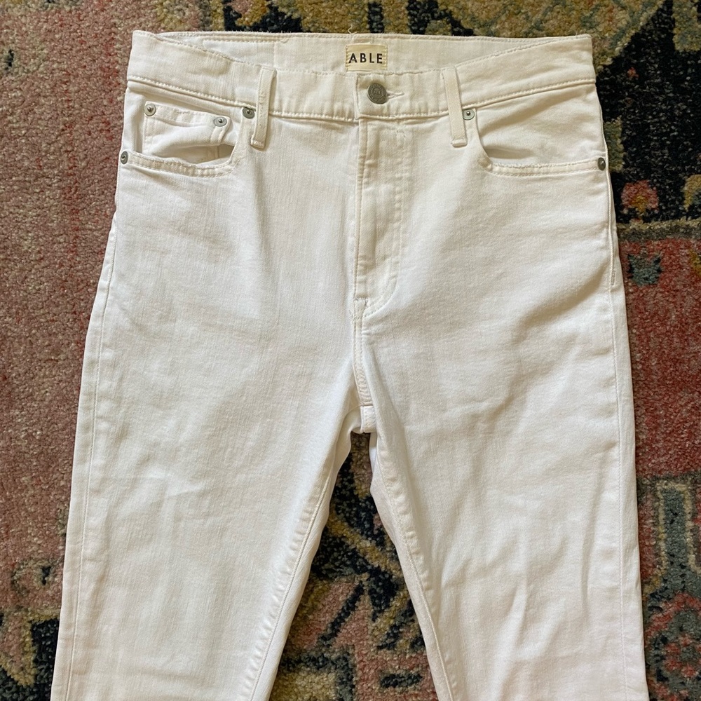 ABLE High Rise White Jeans - Picture 3 of 8